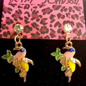 Betsey Johnson Dangle Parrots Earrings